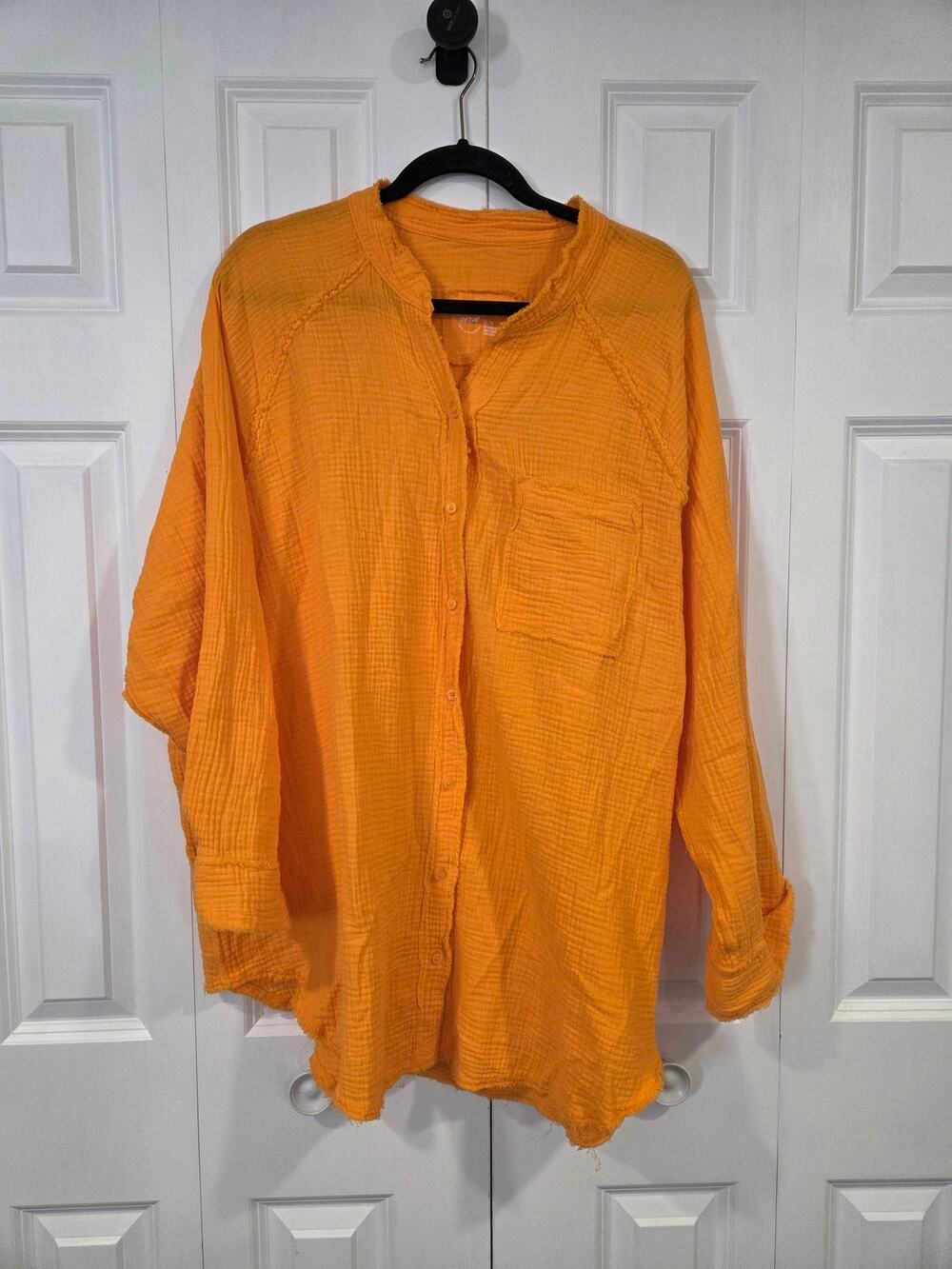 Aerie Aerie Gauzy Coverup Shirt Orange XL
